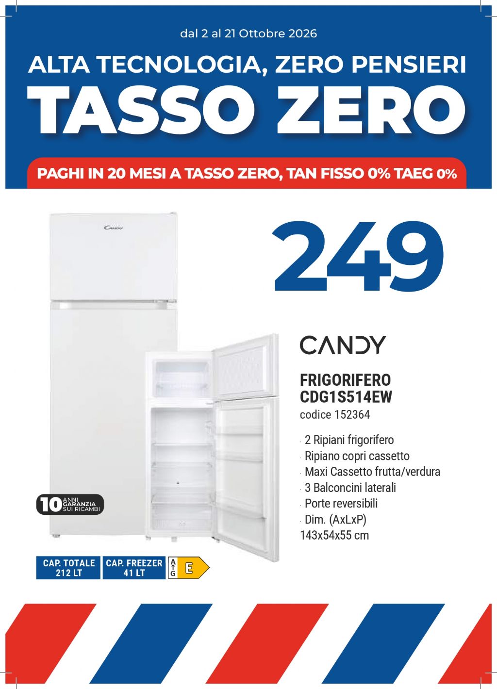 FRIGO CANDY CDG1S514EW